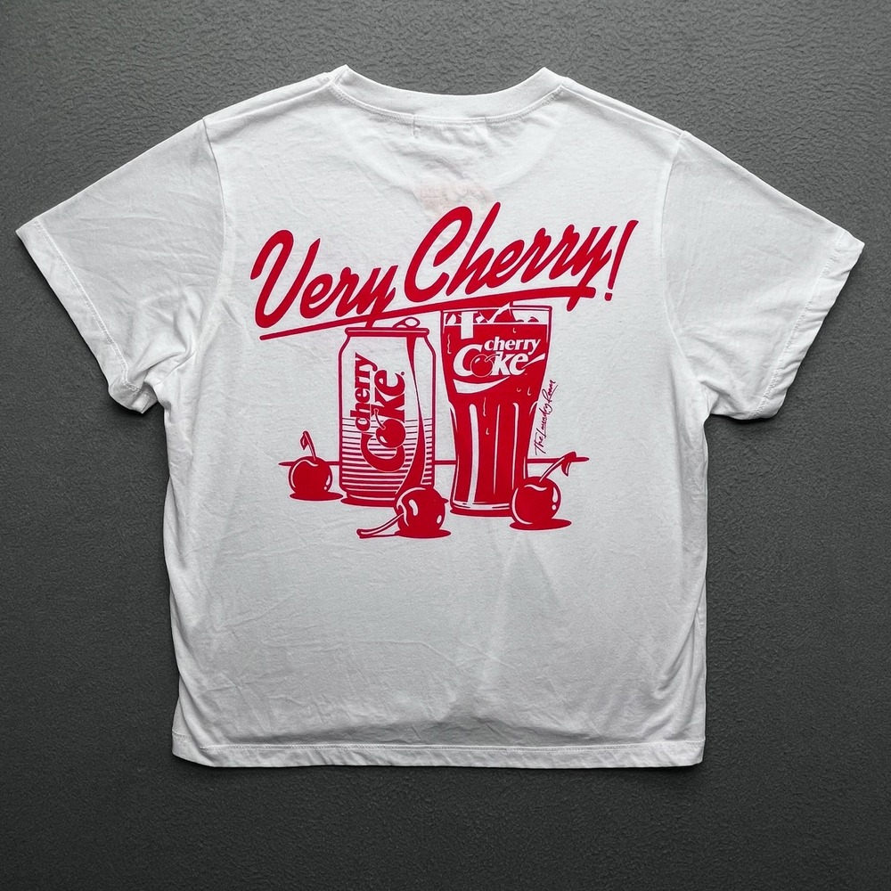 The Laundry Room‎ Women T-Shirt Cherry Coke White M Retro Graphic Tee